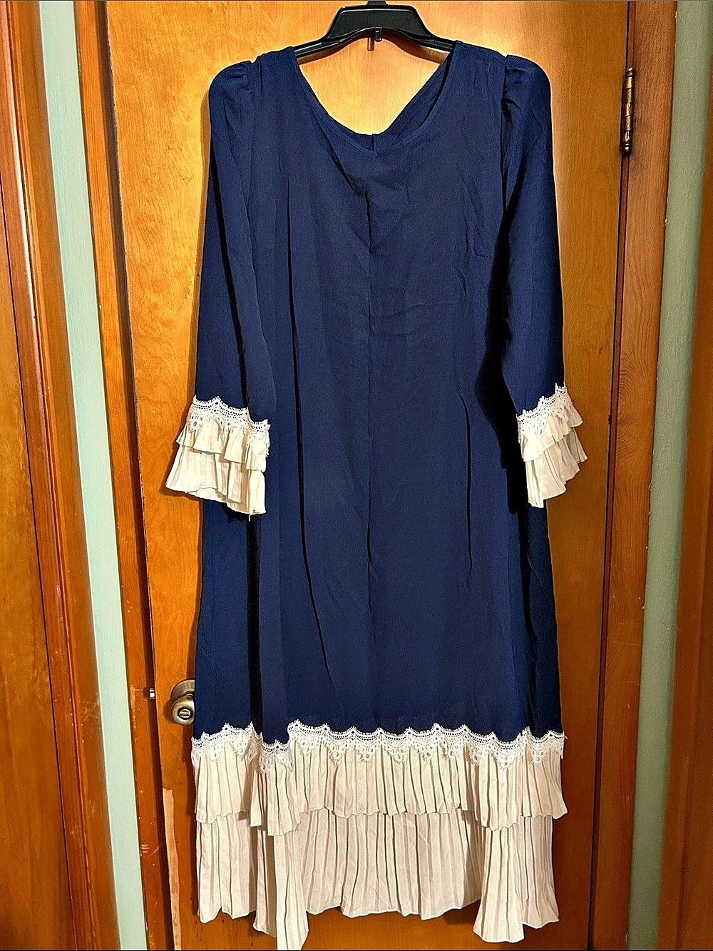 SHEIN Maxi Dress Blue & White 4XL Like New